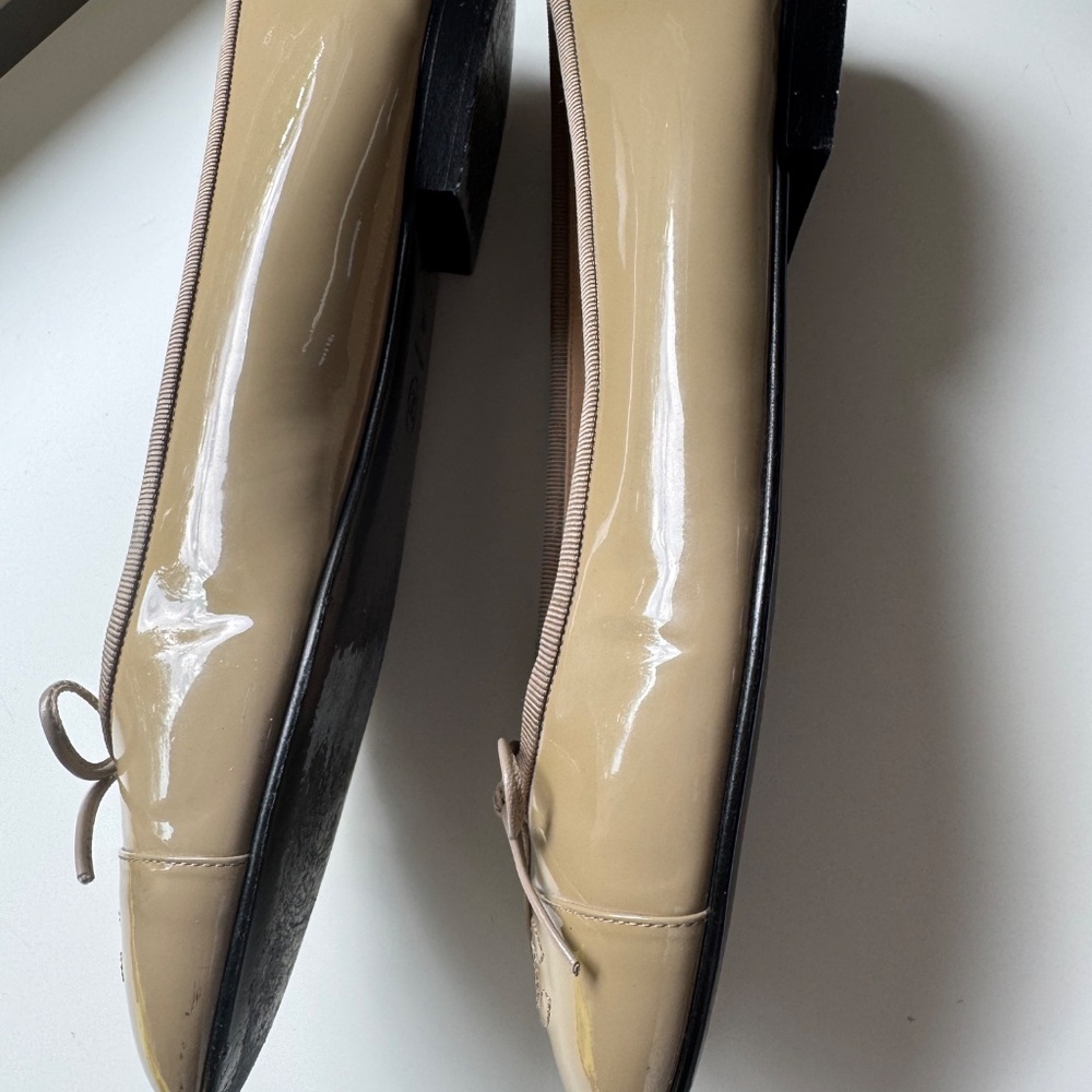 Chanel Authentic Beige Tan Interlocking Cc Ballet… - image 6